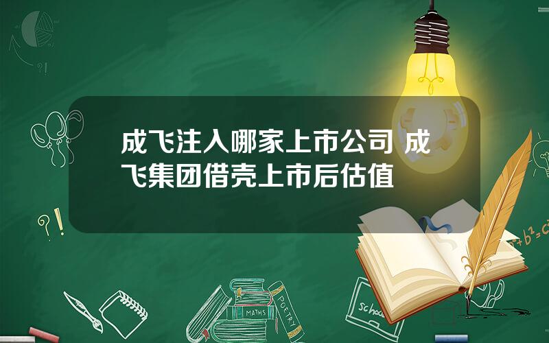 成飞注入哪家上市公司 成飞集团借壳上市后估值